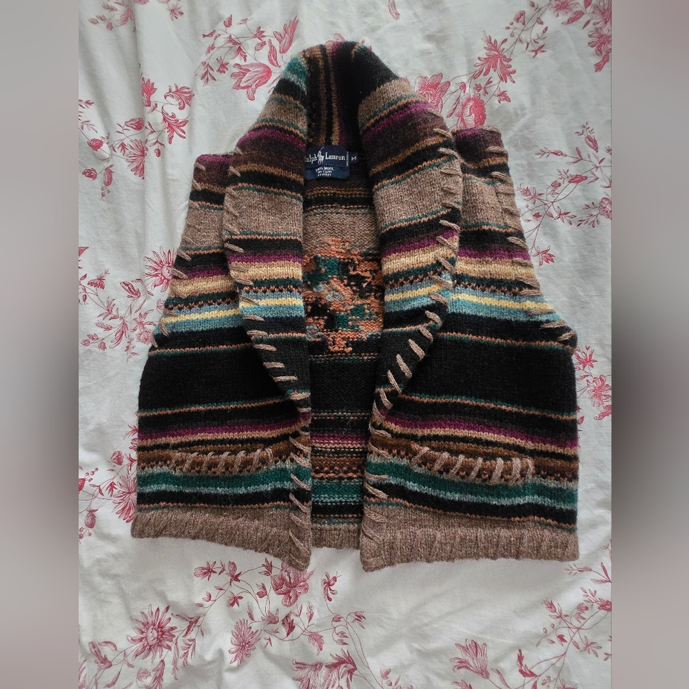 Rare Vintage Ralph Lauren Southwestern Wool Vest - M (Size 6)